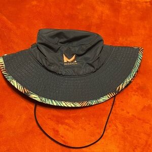NWOT:  Mission Black and Orange Wide Brim Hat